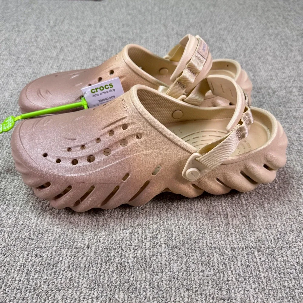 Crocs Echo Ombre Clog Mens 11 Womens 13 Tan Beige Trail Comfort Shoes‎